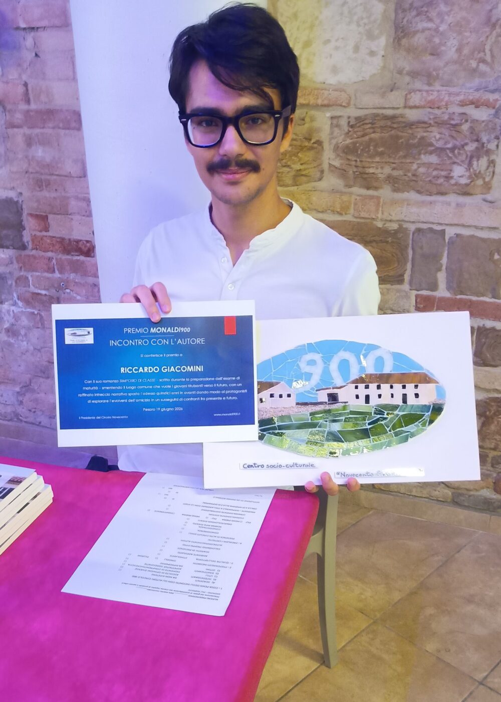 Alessandro Giacomini, uno dei due vincitori premio Monaldi 900.
